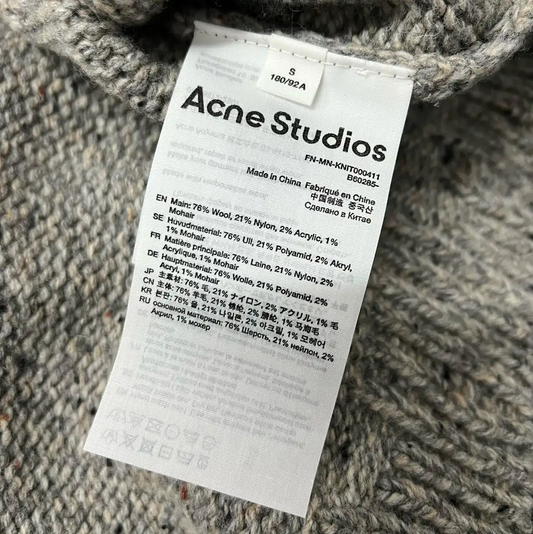 Acne Studios Gray Floral Embroidered Sweater