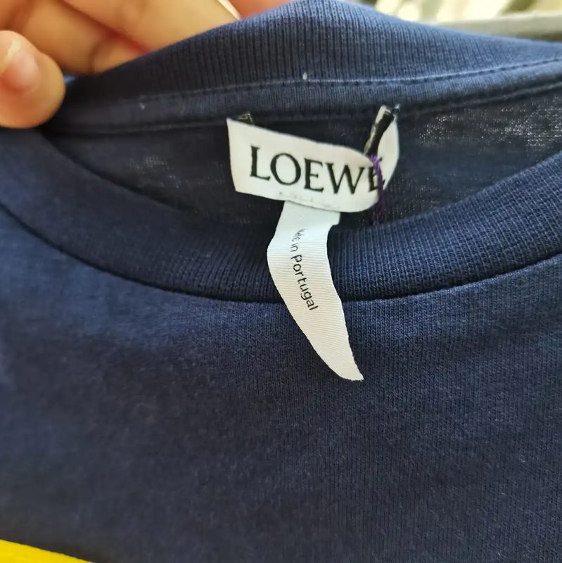 Loewe Navy Blue Cotton Short-Sleeve T-Shirt 0089