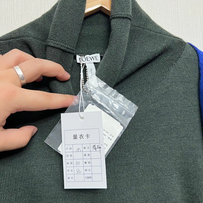 LOEWE Color Block Wool Knit Sweater 0089