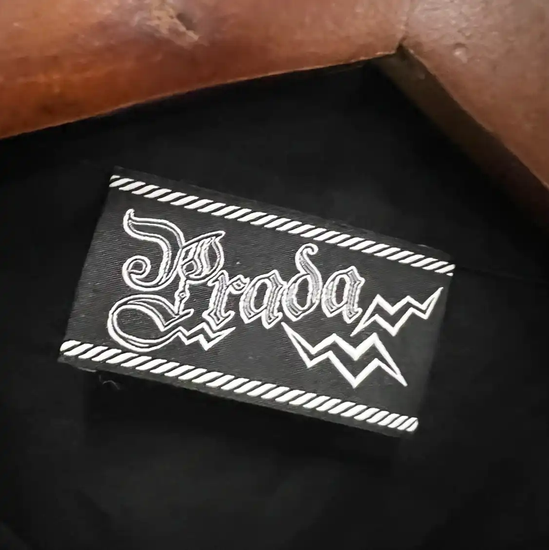 Prada Black Short Sleeve Shirt with Floral Print