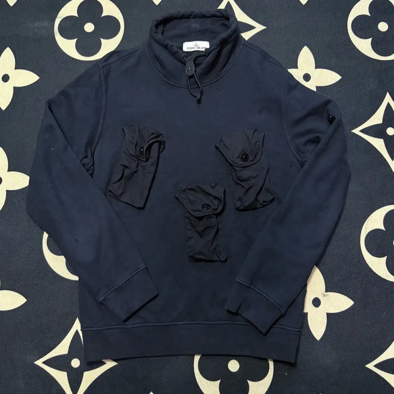 Stone Island Black Long Sleeve Sweatshirt 0089