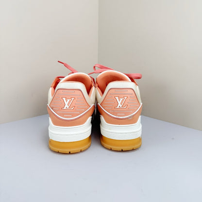 Louis Vuitton Trainer Leather Sneakers in Peach Pink 0079