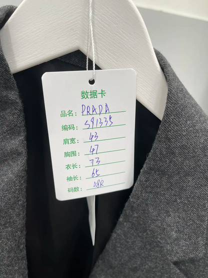 Prada Men's Long Sleeve Gray Outerwear