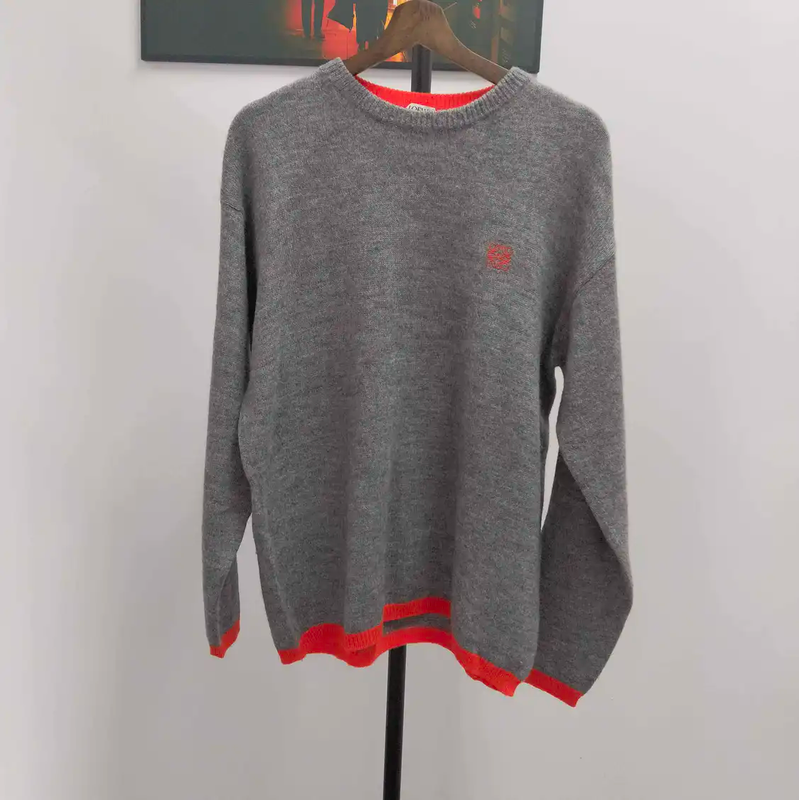 Loewe Light Grey Wool Men's Knit Sweater 0089
