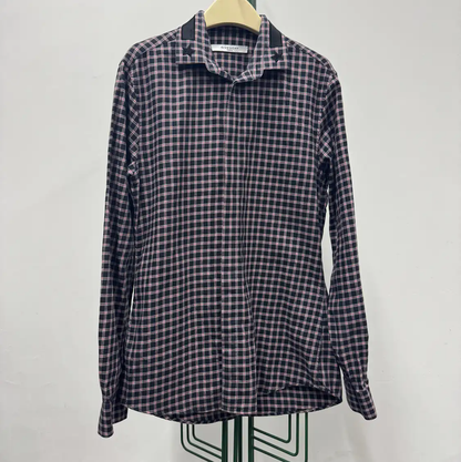 Givenchy Long Sleeve Cotton Check Shirt 0089