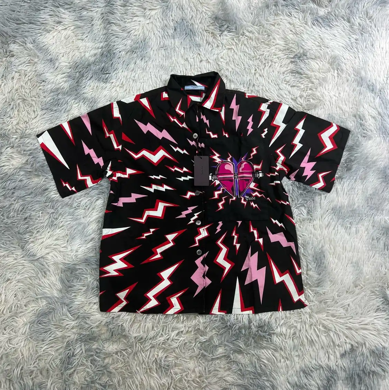Prada Black Lightning Short Sleeve Shirt