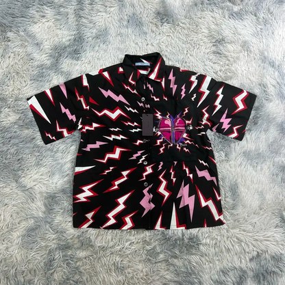 Prada Black Lightning Short Sleeve Shirt