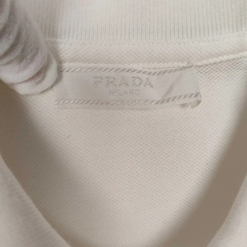 Prada White Cotton Men's Polo Shirt