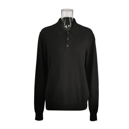 Prada Black Long Sleeve Polo