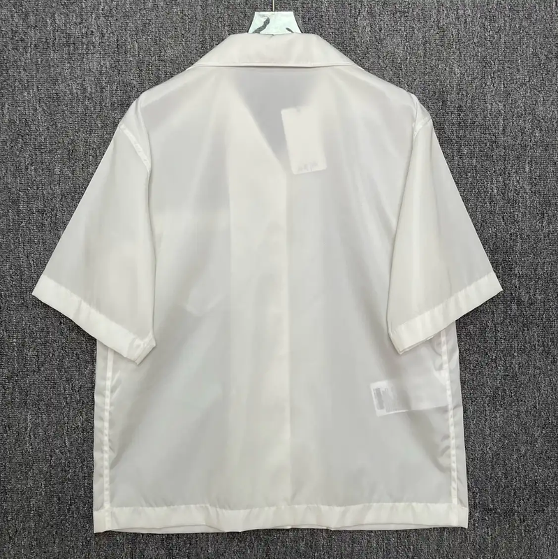 Prada Short Sleeve White Polyester Men's Shirt