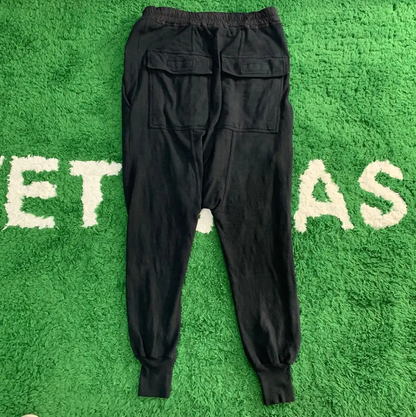Rick Owens Black Cotton Casual Pants S-size 0089