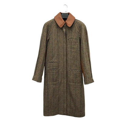 Loewe Brown Checkered Men's Trench Coat 0089