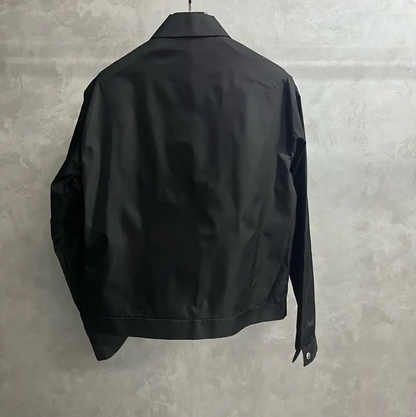 Prada Black Leather Men's Outerwear Jacket