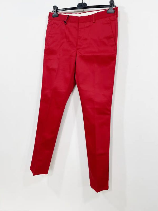 Prada Men's Casual Red Cotton Pants