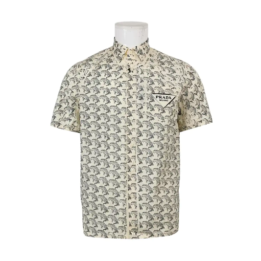 Prada Logo Print Short Sleeve Shirt
