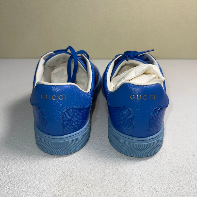 Gucci Ace Leather Sneakers in Blue 0079