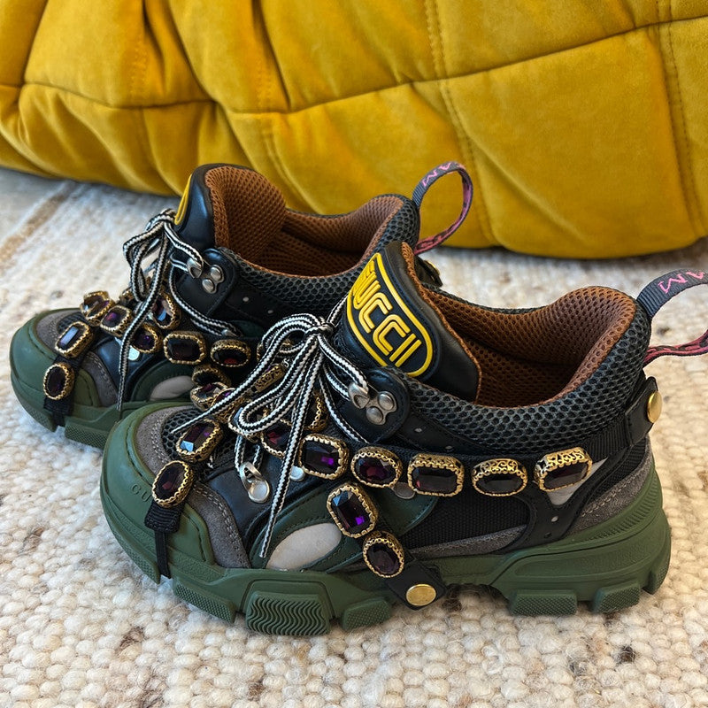 Gucci Flashtrek Crystal-Embellished Sneakers 0079