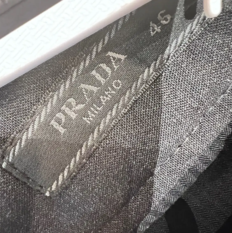 Prada Black Striped Wool Casual Trousers for Men