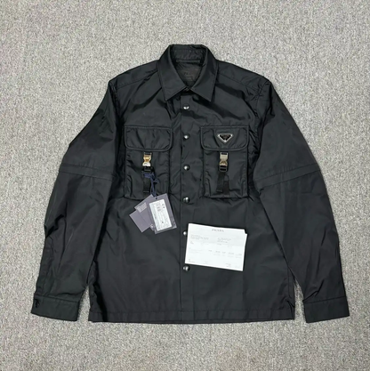 Prada Men's Black Nylon Jacket with Pockets