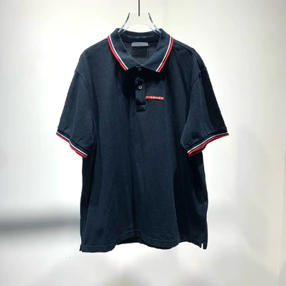 Prada Black Cotton Polo Shirt for Men