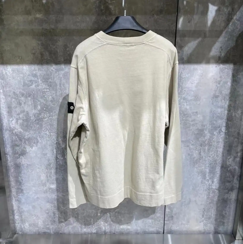 Stone Island White Cotton Long Sleeve Sweatshirt 0089