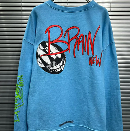 Chrome Hearts Blue Cotton Printed Long Sleeve Sweatshirt 0089