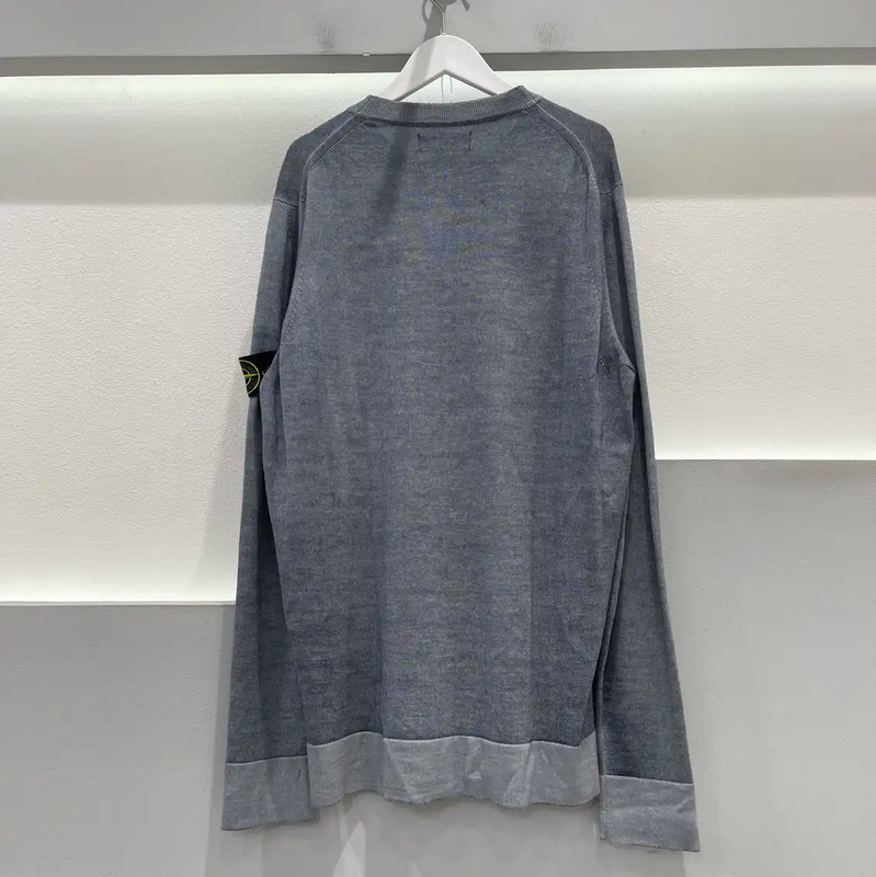 Stone Island Men's Gray Long Sleeve Knit Sweater 0089