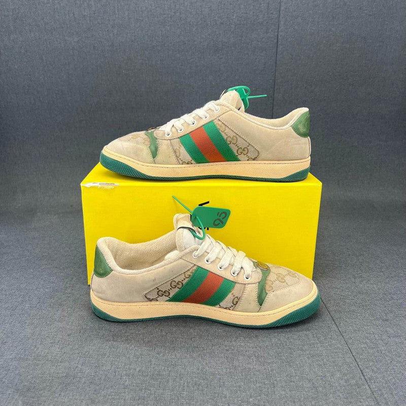 Gucci Screener Vintage Leather Low-Top Sneakers 0079