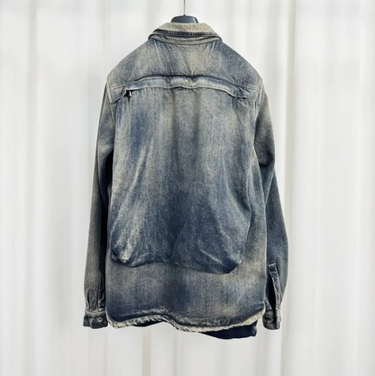 Rick Owens Blue Long Sleeve Cotton Jacket 0089