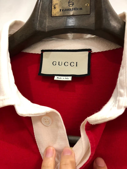 Gucci Tiger Embroidered Long Sleeve Polo