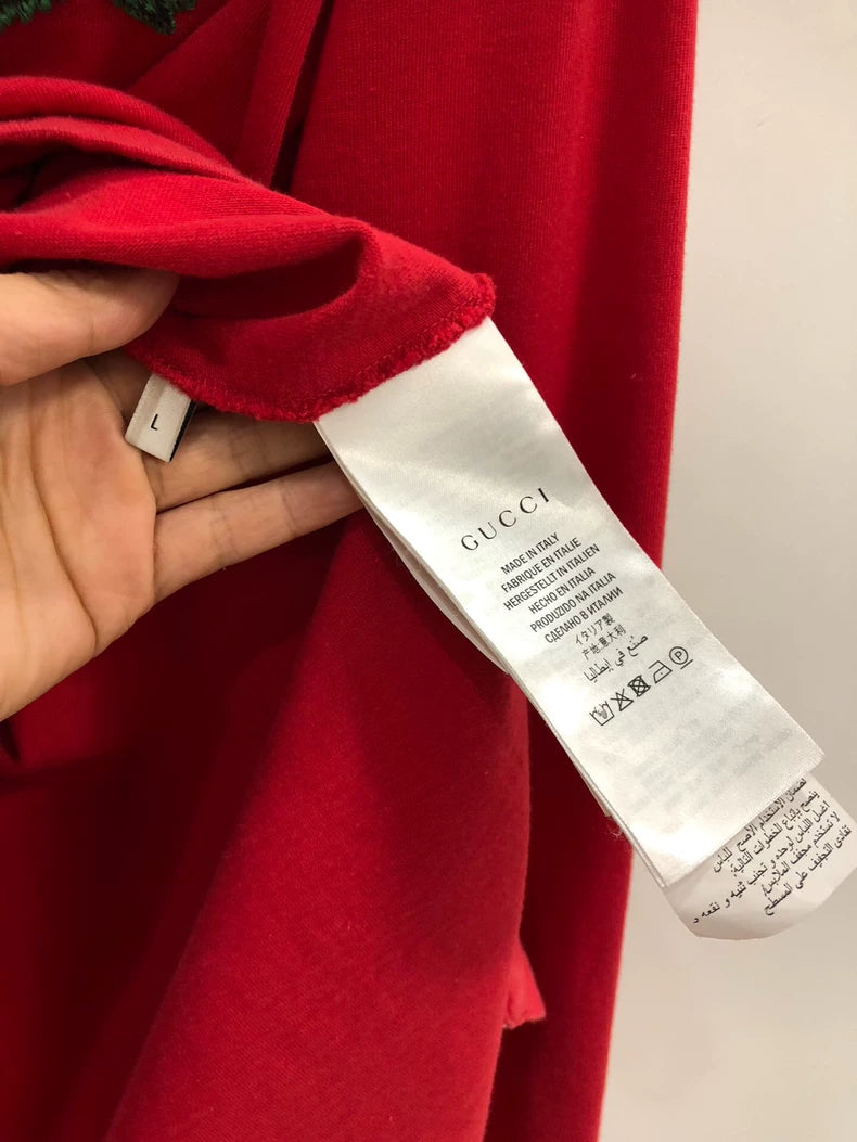 Gucci Tiger Embroidered Long Sleeve Polo