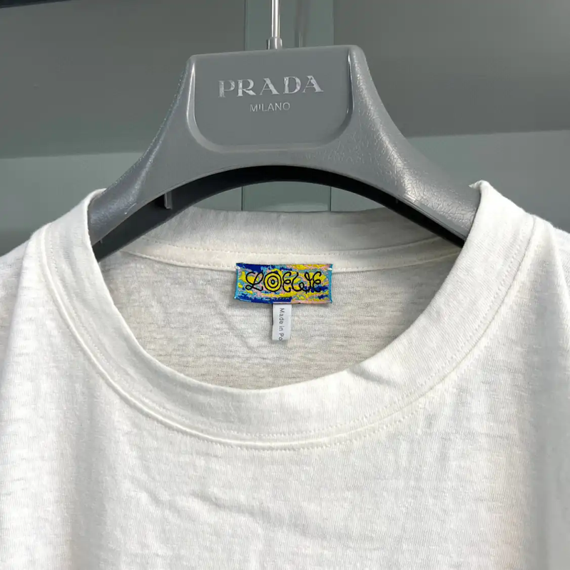 Loewe Summer White Cotton Printed T-Shirt 0089