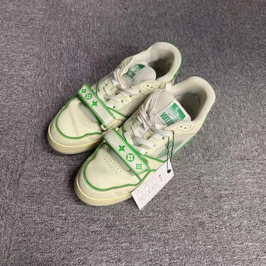 Louis Vuitton Green and White Trainer Sneakers 0079