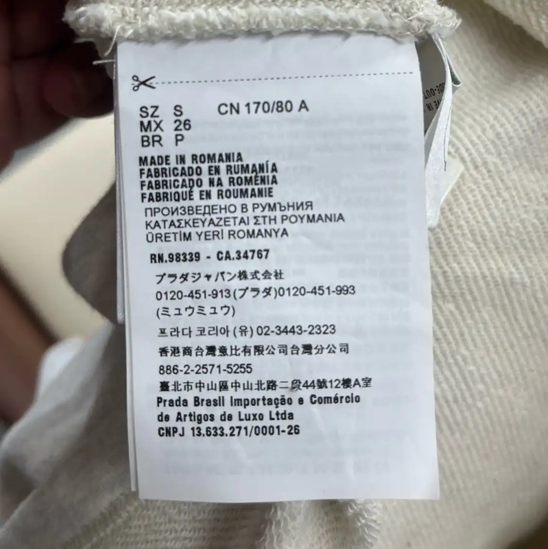 Prada Gray Men's Hoodie with Logo