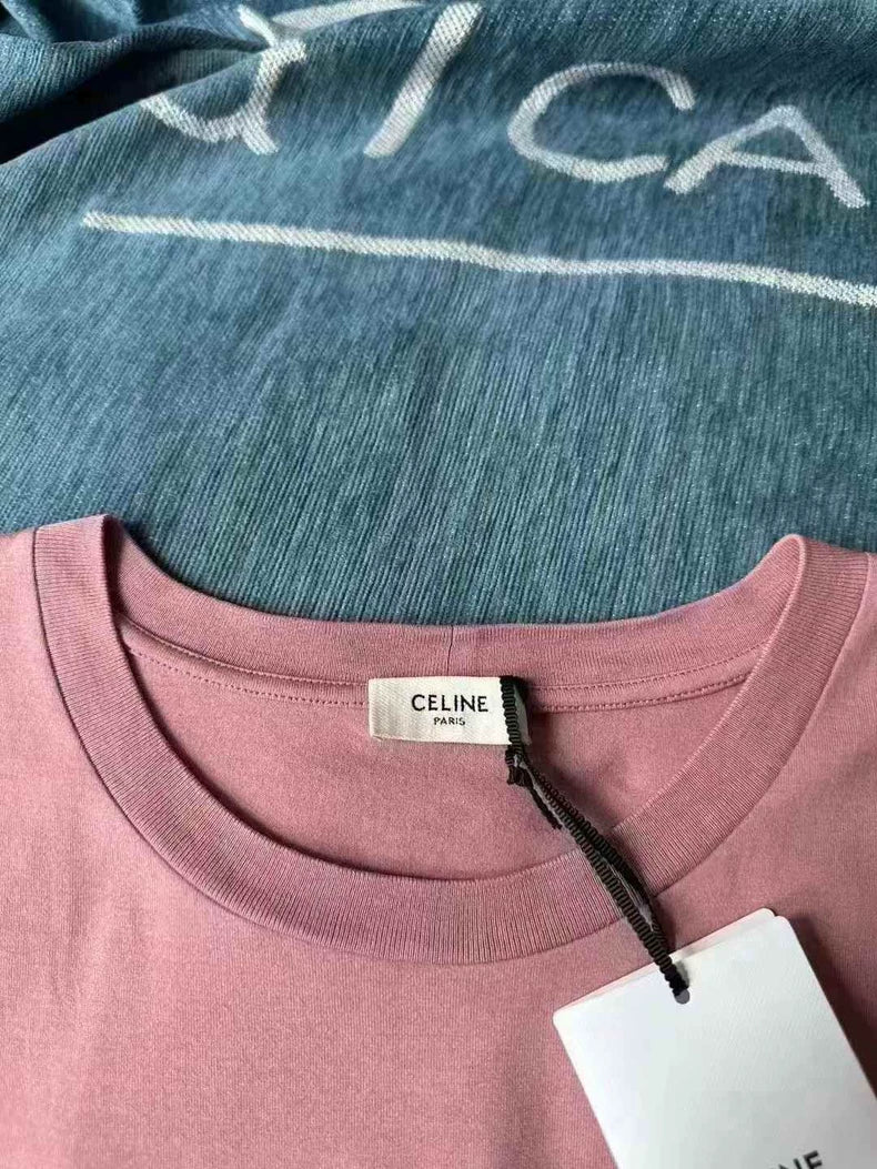 Celine Pink Short Sleeve T-Shirt