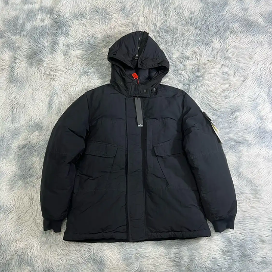 Stone Island Black Cotton Down Jacket for Men 0089