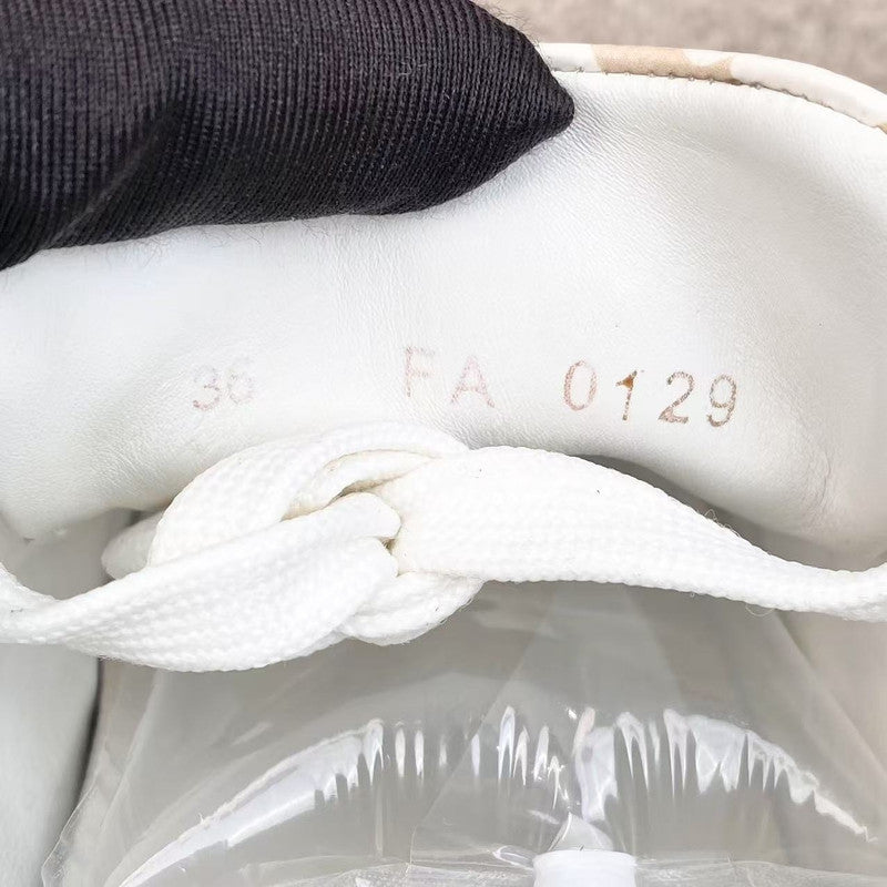 Louis Vuitton Low-Top Leather Sneakers in White/Brown 0079