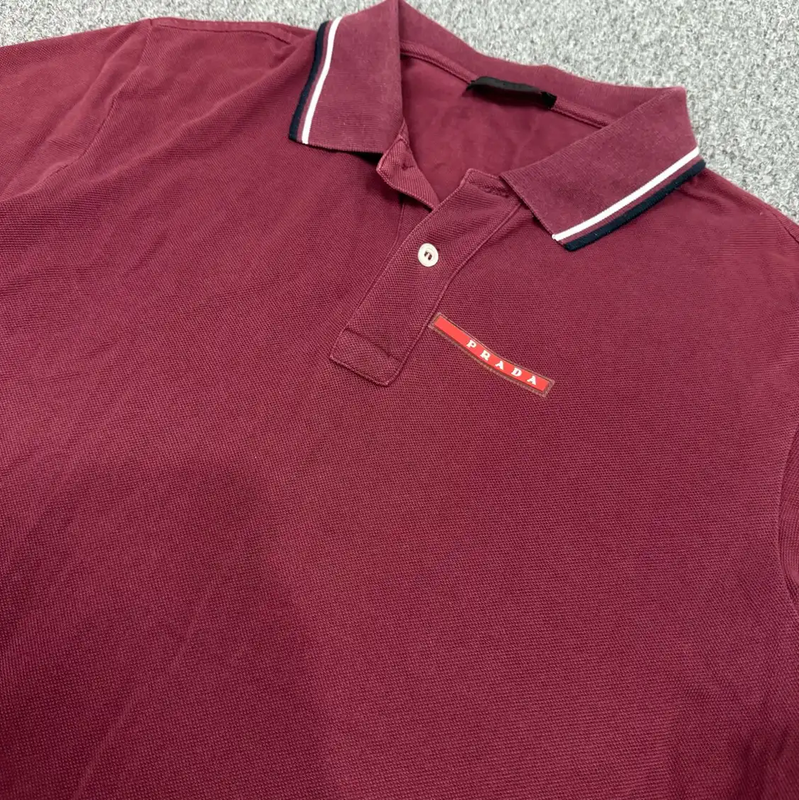 Prada Red Cotton Men's Polo Shirt