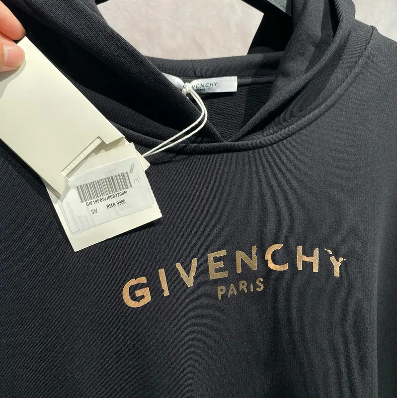 Givenchy Black Cotton Printed Hoodie 0089