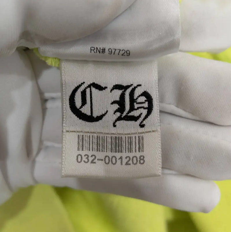 Chrome Hearts Men's Fluorescent Green Long Sleeve Hoodie 0089