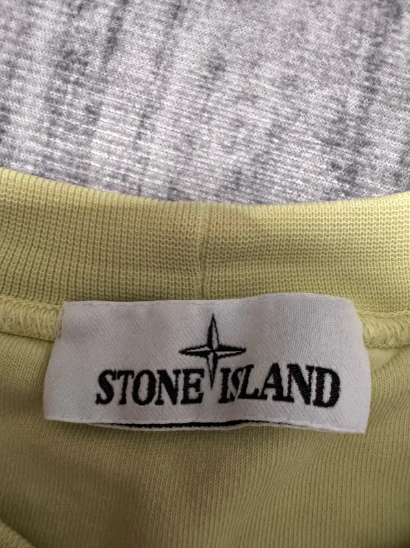 Stone Island Yellow Cotton Embroidered Logo Sweatshirt 0089