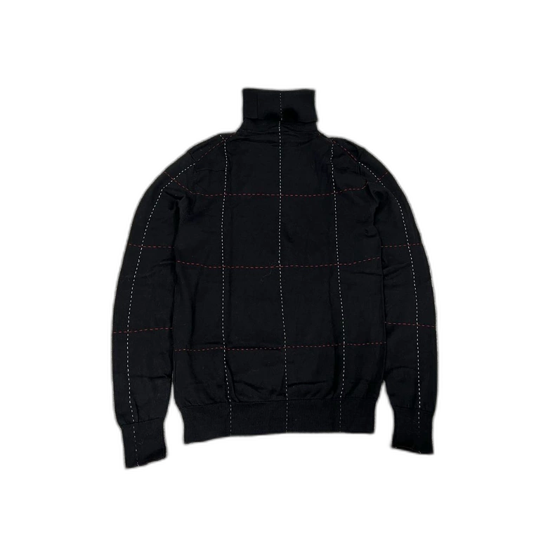 Dior High Neck Knit Sweater Red Stitching