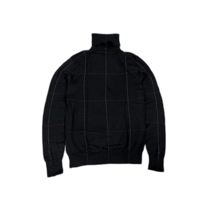 Dior High Neck Knit Sweater Red Stitching