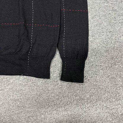 Dior High Neck Knit Sweater Red Stitching