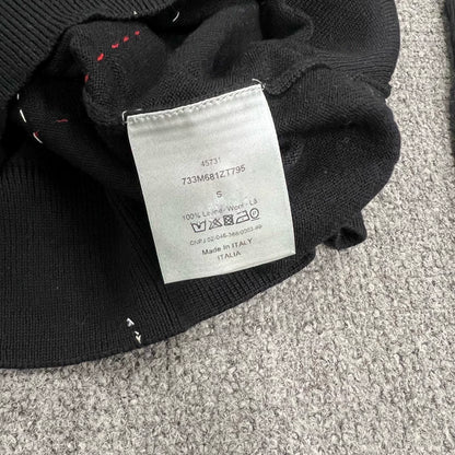 Dior High Neck Knit Sweater Red Stitching