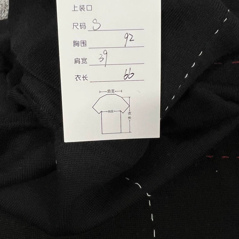 Dior High Neck Knit Sweater Red Stitching