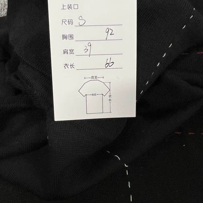 Dior High Neck Knit Sweater Red Stitching