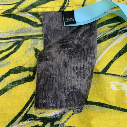 Prada Yellow Banana Print Short Sleeve Shirt