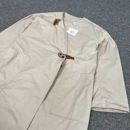 Hermes Beige Collared Outerwear Coat