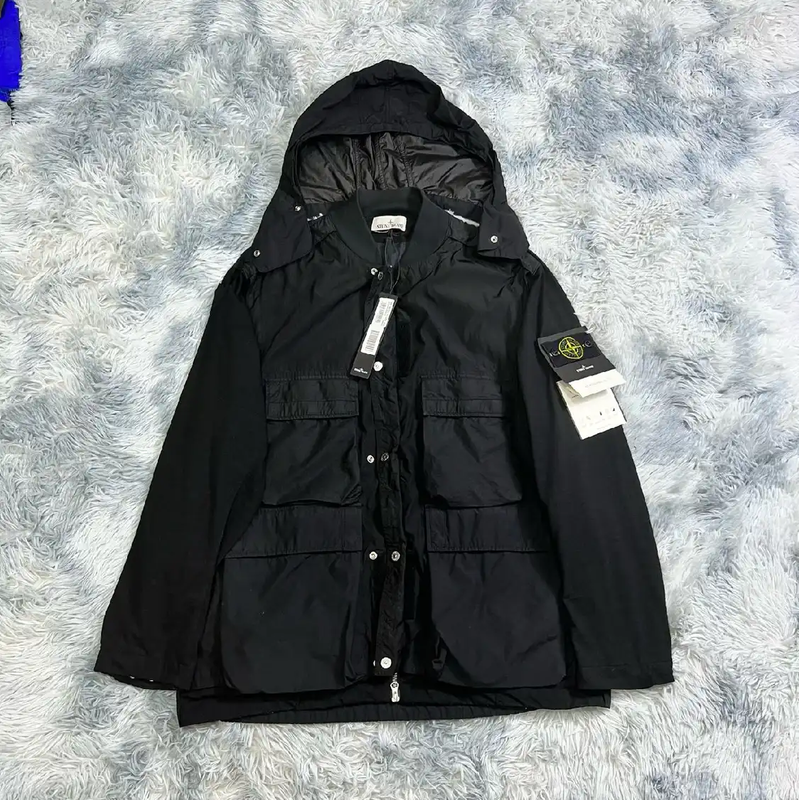 Stone Island Black Men's Jacket with Hood 0089